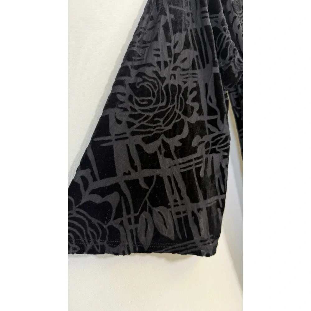 Anthropologie Mauve Black Burnout Velvet Kimono Whimsigoth Boho Festival Sz L